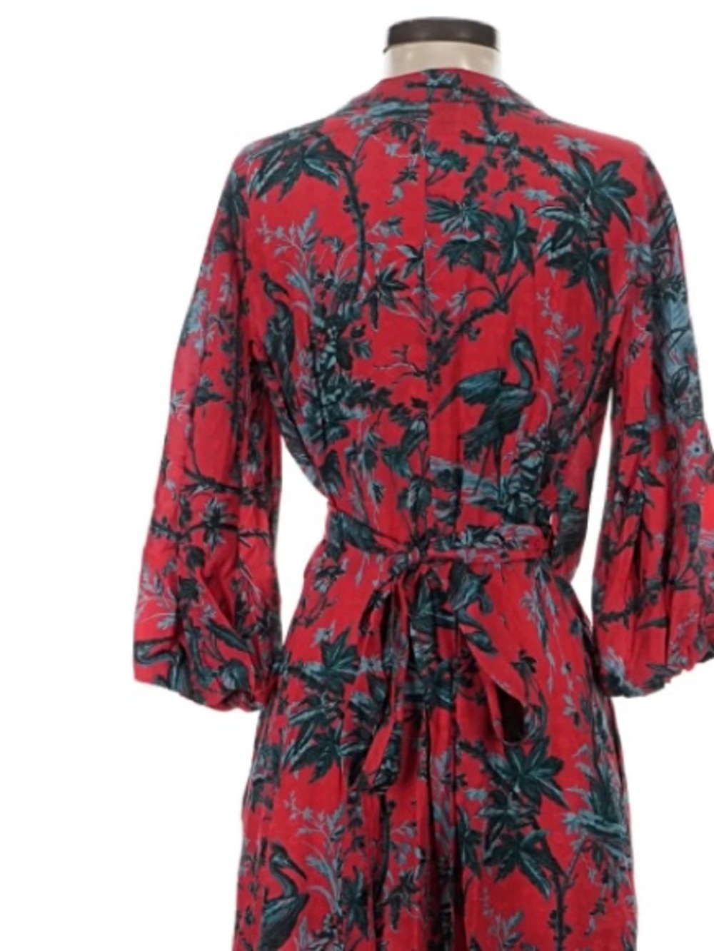 Cara Cara Rosewood Silk Maxi Dress Heron Watermelon Coral and Teal Floral Small - Picture 6 of 9